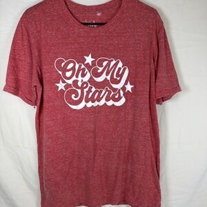 Royce Brand "Oh My Stars" Graphic T-Shirt Red Women's Large Short Sleeve Tee